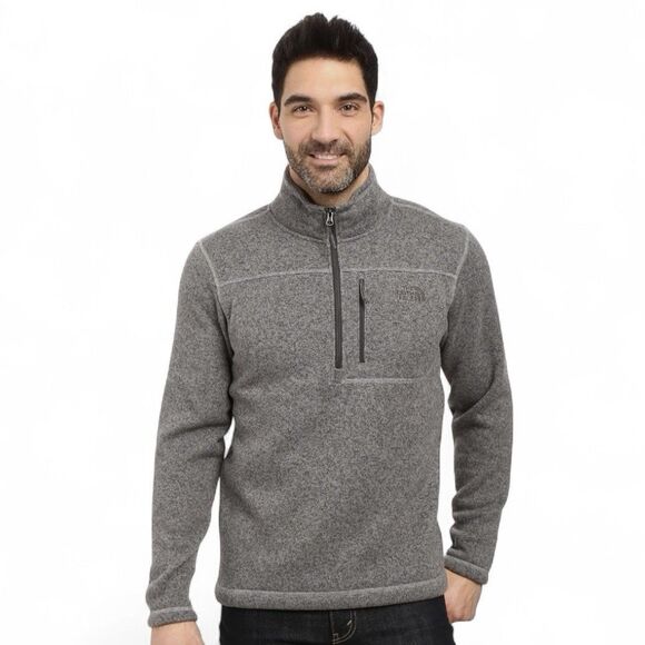The North Face Fleece Jacket Men's Size S Gordon Lyons 1/4 Zip Pullover Gray - Picture 1 of 12